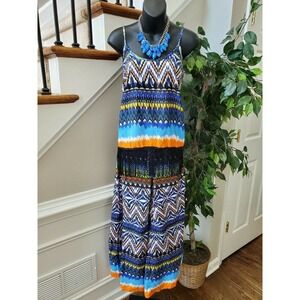 Indian Tropical Fashion Women's Multicolor Polyester 2 Piece Pantsuits Size M